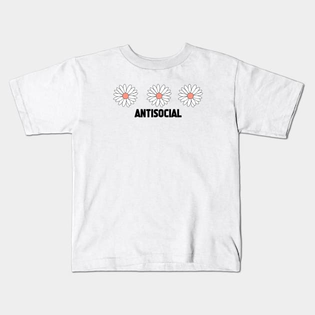 antisocial flower Kids T-Shirt by Vintage Dream